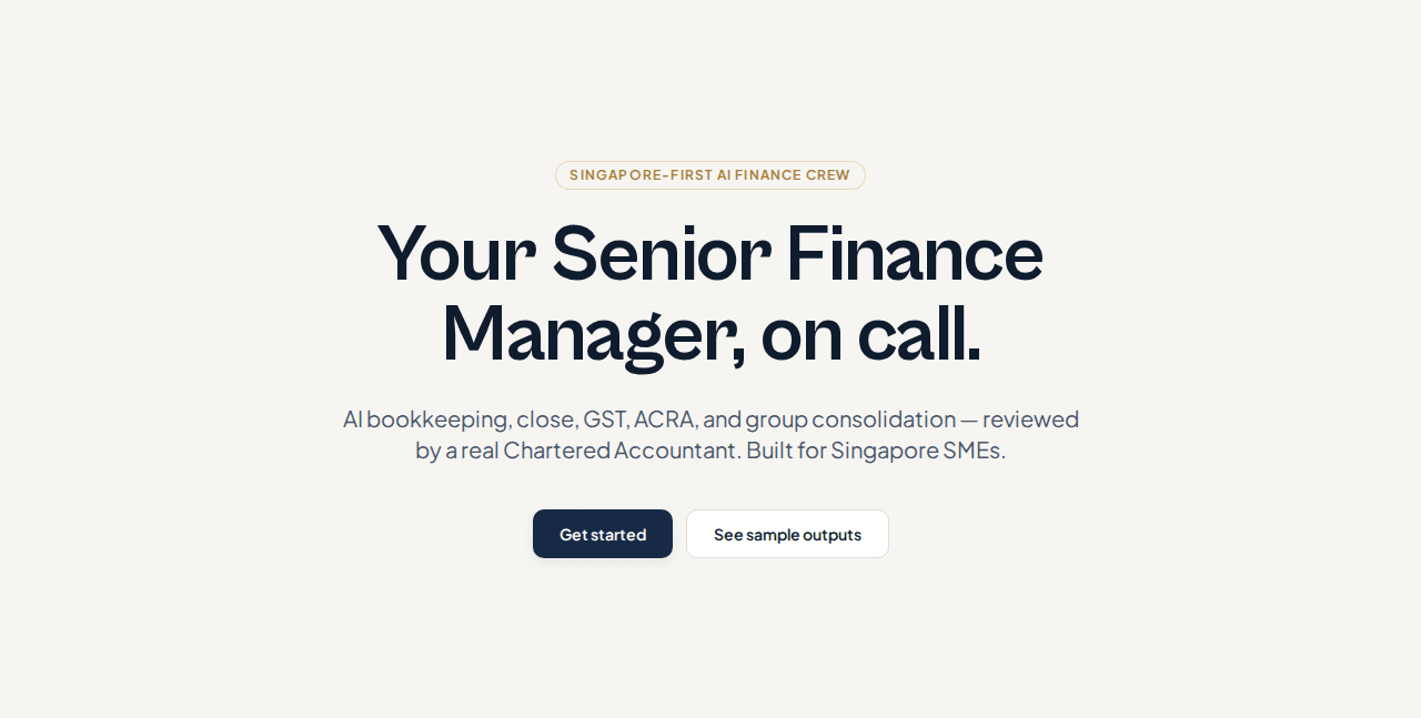 FinanceCrew Singapore AI finance platform for bookkeeping, close, compliance, and group consolidation